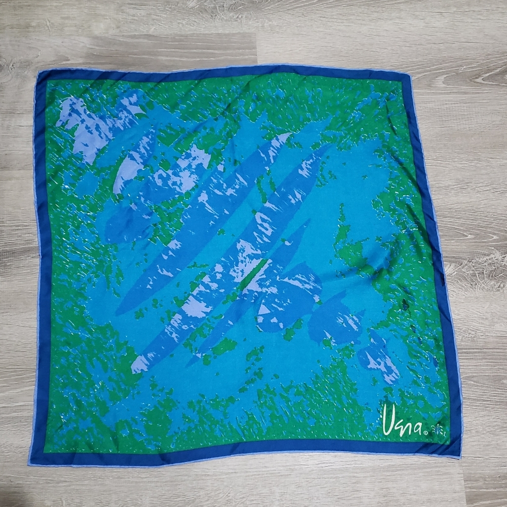 Vera Neumann ~Vintage Blue and Green Square…